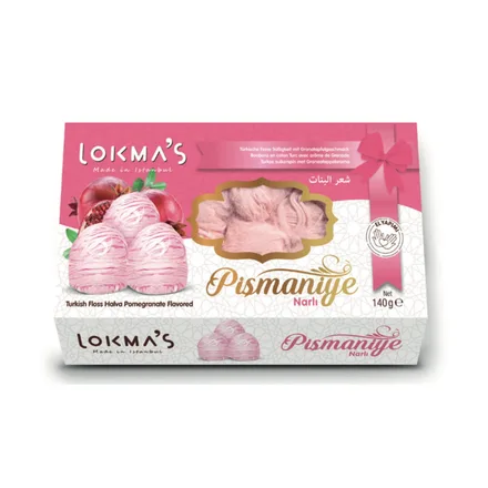 Dulce Lokma Pismaniye Turkish Floss Halva Pomegranate 140g