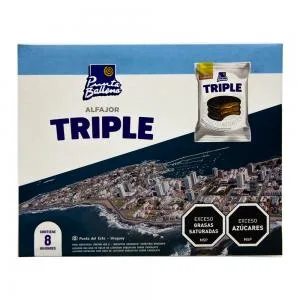 Alfajor Punta Ballena Triple Relleno Dulce De Leche Cobertura Chocolate Al Leche 8x60g