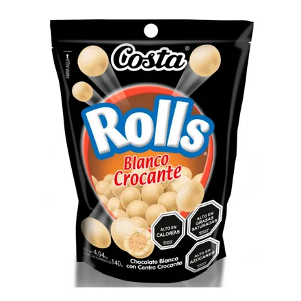 CHOCOLATE BRANCO COSTA ROLLS 140GR