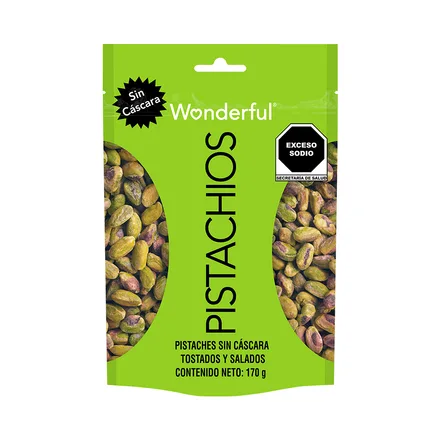Pistachos Wonderful Sin Cascara Tostados Salados 170g
