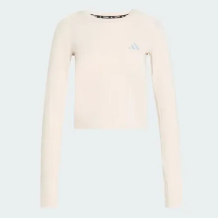 ADIDAS REMERA FEM RUN ESS KE8143 MANGA LARGA BEIGE (T) M