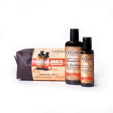 Necessaire Shampoo Condicionador Barba 3 Terra Viking