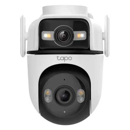 Câmera de Segurança TP-Link Tapo C545D Outdoor Dual Lens Pan 3MP WiFi - Branco