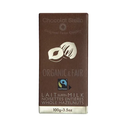 Chocolate Stella Organic Milk Hazelnut 100 Gr