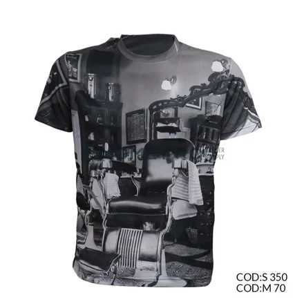 Camiseta de barbeiro tamanho p