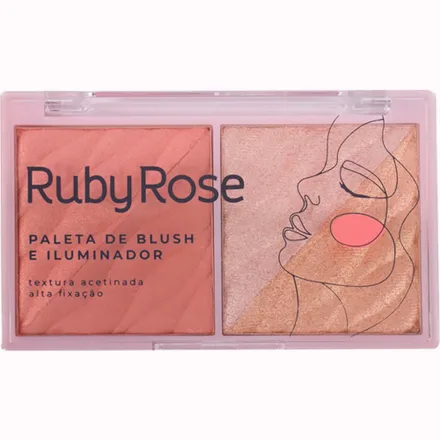 Paleta Blush Iluminador Ruby Hb 7533 2 Cores
