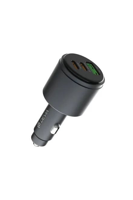 DEVIA CARGADOR P/VEHICULO USB+DUAL C 116W METAL GRAY