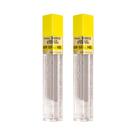 Pack Minas Pentel Hi Polymer Super Hb 50 HB9 Mm 2