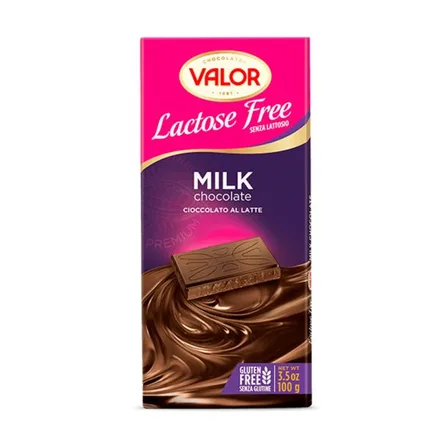 CHOCOLATE VALOR SIN LACTOSA AL LECHE 100GR