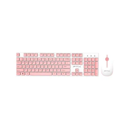 FTX TECLADOS WIRELESS FTXGK600 + MOUSE ESP BLANCO/ROSA