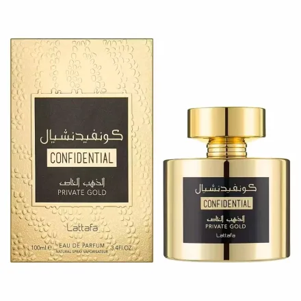 Perfume Lattafa Confidential Private Gold Eau Parfum Unissex 100ml
