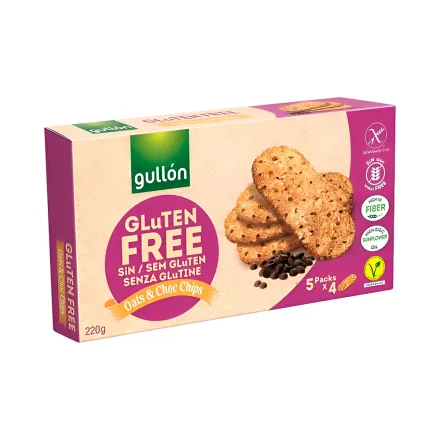 Galletitas Gullon Sin Gluten Avena Chips Chocolate 220g