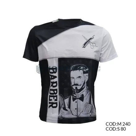Camiseta de barbeiro tamanho m