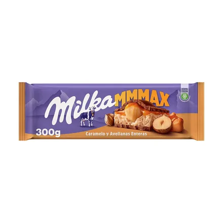 CHOCOLATE MILKA CARAMELO Y AVELLANA ENTERA 300GR