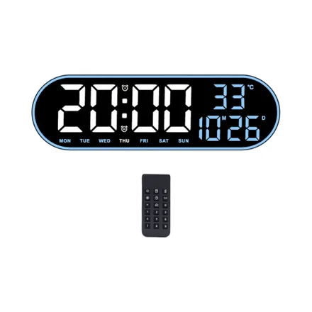 Reloj Digital De Pared Satellite Ac T7022 Led Azul Blanco