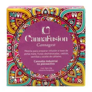 Cha Cannagest Base Erva Mate Frutas Verbena Limao Cannabis 10 Saquinhos 20g