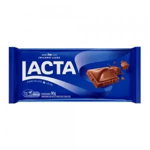 Barra Chocolate Lacta Ao Leite 90g
