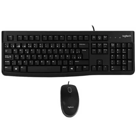 Kit Teclado Logitech MK120 USB Espanhol + Mouse - Preto