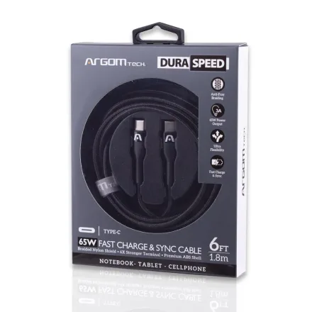 ARGOM CABLE ARG-CB-0047BK A00590 USB-C/TYPO-C 1.8M/65W NEGRO