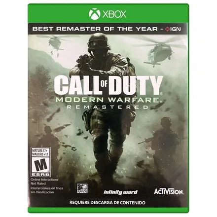 JOGO XBOX ONE CALL OF DUTY MODERN WARFARE REMASTERED