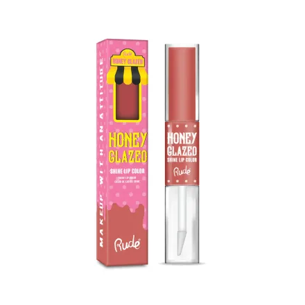 Rude Labial Liq Honey Glazed Shine Lip Color 2EN1 Crullers