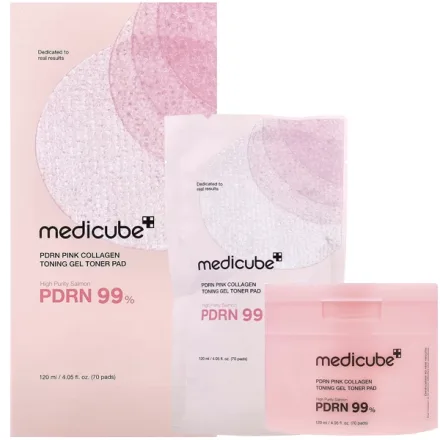 Almofadas Tonicas Medicube Pdrn Pink Collagen Toning Gel Pad 70 120ml