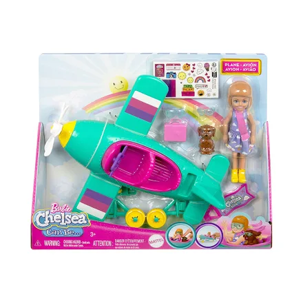 Juego Mattel Barbie Family Friends Club Chelsea Piloto Avion Htk 38