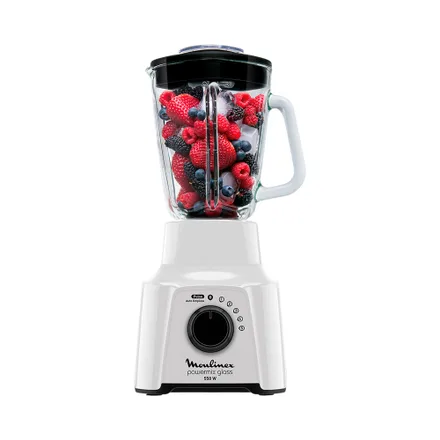 Licuadora Moulinex Powermix Glass Lm2891 Vo 1.75 L 550 W 220 V Blanco Negro