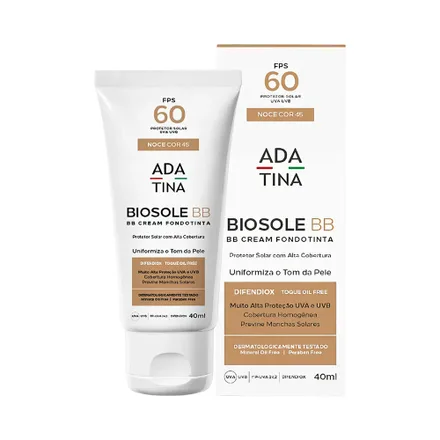 Protector Solar Adatina Biosole Bb Cream Fps 60 Noce Cor 45 40ml