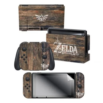 Adesivo Nintendo Switch Zelda Woodgrain Triforce 3 Adesivos