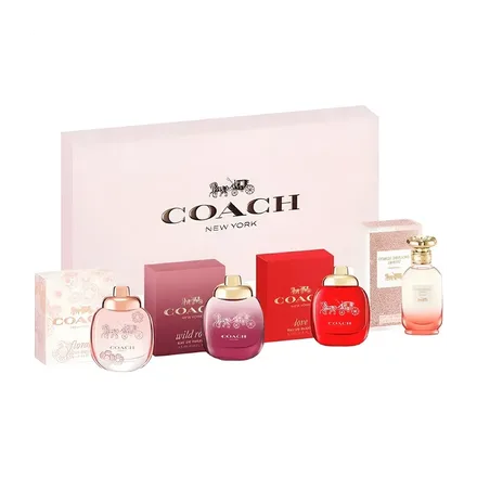 COACH FEMENINO KIT MINI EAU DE PARFUM 4.5ML FLORAL+WILD ROSE+LOVE+DREAM SUNSET
