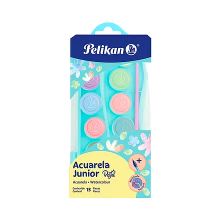 Pintura Acuarela Pelikan Junior Pastel 13 Piezas