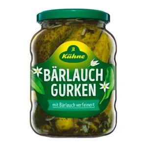 Pepino Picles Enteiro Alho Kuhne 670g