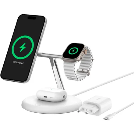 Carregador Belkin 3 In 1 QI2 Stand iPhone Watch Airpod