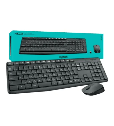 TECLADO LOGITECH + MOUSE USB PRETO MK235 SEM FIO ESPANHOL