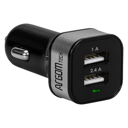 Carregador Veicular ArgomTech ARG-AC-0112BK 3.4A Dual Port USB-A - Preto