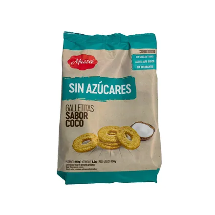 Galletitas Sin Azucares Sabor Coco Mazzei 150g