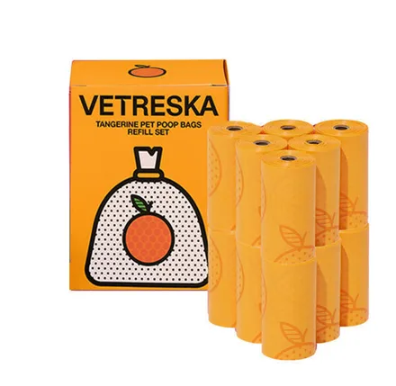 Vetreska Bolsa Excremento Mascota Tangerine 12 Rol