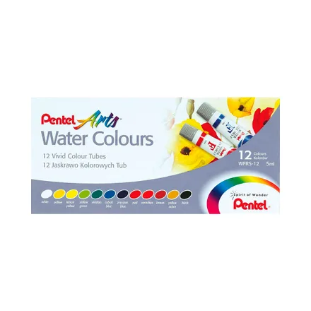 Pinturas Acuarela Pentel Arts Water Colours Vivid Colour Tubes Wfrs 12