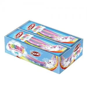 BALA DE GELATINA DOCILE CANUDINHO UNICORNIO MORANGO CÍTRICO 12X15G