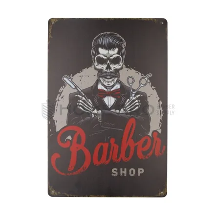 Placa decorativa vintage de barberia 20cm x 30cm