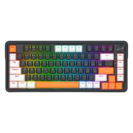 Teclado Gamer Redragon K714BWO RGB Landshaker Com Fio Inglês - Preto