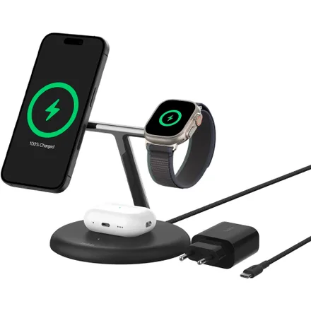 Carregador Belkin 3 In 1 QI2 Stand iPhone Watch Airpod