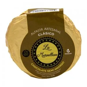 Alfajor Artesanal Py La Marsellesa Clasico Recheio Doce Leite Cobertura Chocolate Amargo 70g