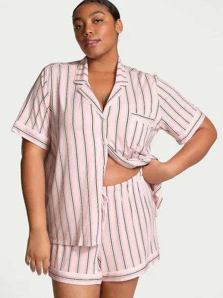 VICTORIA'S SECRET PIJAMA C/SHORT ROSA C/RAYAS (T) XS