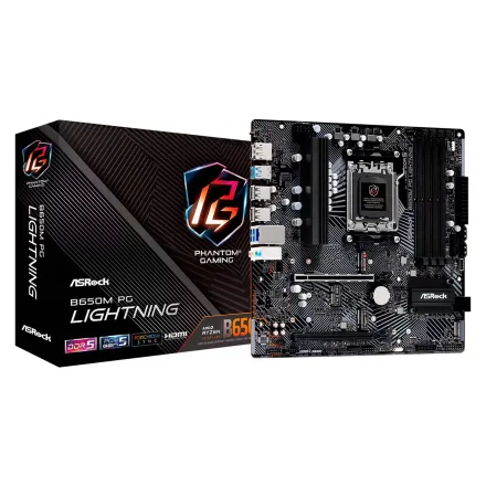 Placa Mae Asrock Pg Lightning Ddr 5 Socket AM5 Chipset B650 Atx