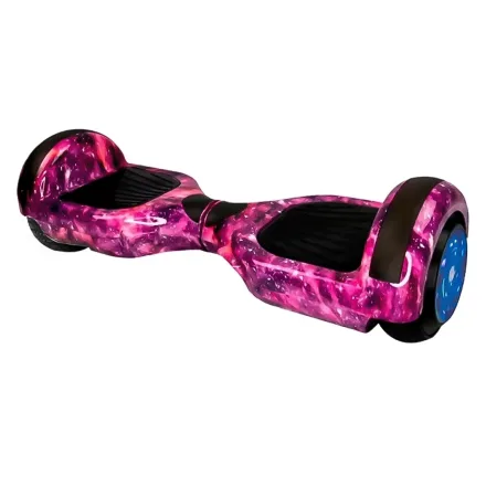 Scooter Elétrico HYE 6.5'' Bluetooth LED + Bolsa - Rosa Galáxia