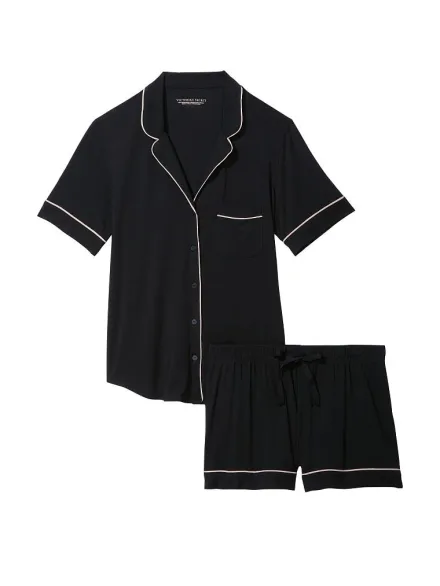 VICTORIA'S SECRET PIJAMA SEDA C/SHORT NEGRA #36007336/36013707 (T)M