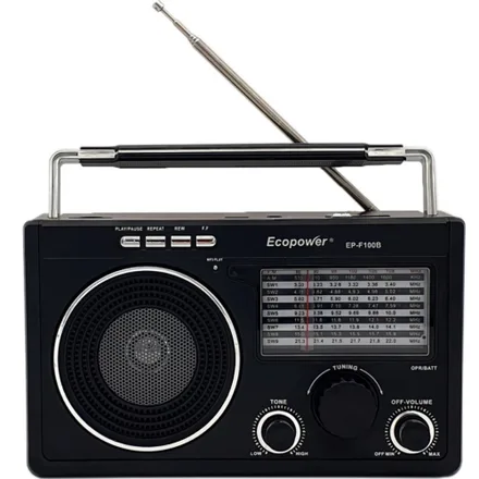 Radio Ecopower EP-F100B USB/SD/FM/AM - Negro
