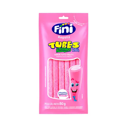 Gomitas Fini Regaliz Tubes Tutti Fruti Acido 80 Gr